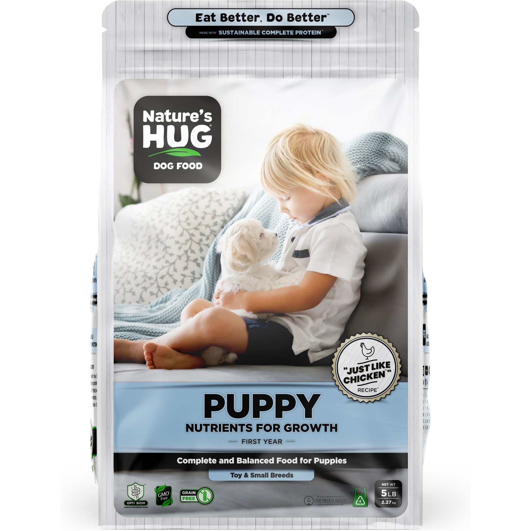 Nature's HUG Non-GMO Grain-Free Nutrients for Growth Puppy Toy & Small Breed Dry Dog Food, 5-lb bag