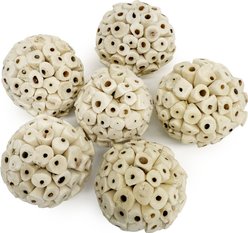 Natures Instincts Sola Ata Ball Exercise Chew Small Animal Toy, 2.36-in, Natural, 6 count