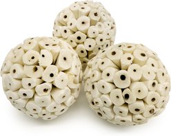Natures Instincts Sola Ata Ball Exercise Chew Small Animal Toy, 3.15-in, Natural, 3 count