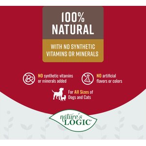 Nature's Logic 100% Natural Beef Crumble Dry Dog & Cat Food Topper, 8-oz bottle