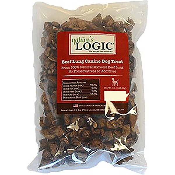 Nature's Logic 100% Natural Beef Lung Dehydrated Dog & Cat Treats, 1-lb bag