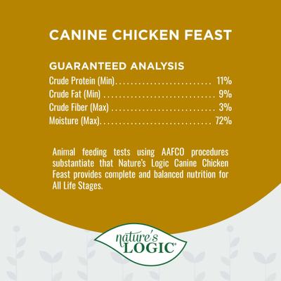 Show full view: Nature's Logic 100% Natural Canine Chicken Feast All Life Stages Grain-Free Wet Dog Food, 13.2-oz, case of 12 slide 7 of 10