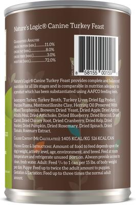 Show full view: Nature's Logic Canine Chicken Feast + Turkey Feast Canned Dog Food slide 7 of 10