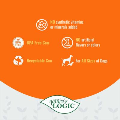 Show full view: Nature's Logic 100% Natural Canine Duck & Salmon Feast All Life Stages Grain-Free Wet Dog Food, 13.2-oz, case of 12 slide 5 of 10