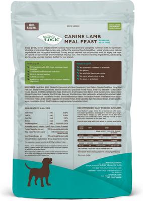 Show full view: Nature's Logic 100% Natural Canine Lamb Meal Feast All Life Stages Dry Dog Food, 4.4-lb bag slide 3 of 9