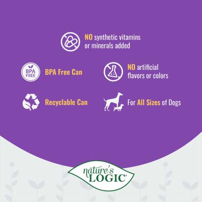 Show full view: Nature's Logic 100% Natural Canine Rabbit Feast All Life Stages Grain-Free Wet Dog Food, 13.2-oz, case of 12 slide 5 of 10