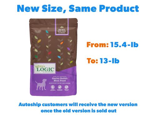 Show full view: Nature's Logic 100% Natural Canine Rabbit Meal Feast All Life Stages Dry Dog Food, 13-lb bag slide 3 of 12