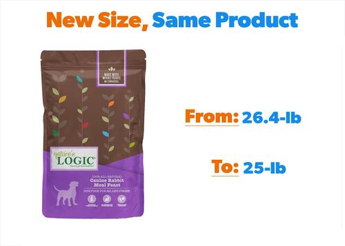 Show full view: Nature's Logic 100% Natural Canine Rabbit Meal Feast All Life Stages Dry Dog Food, 25-lb bag slide 3 of 12