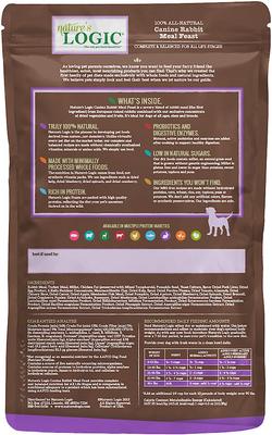 Show full view: Nature's Logic 100% Natural Canine Rabbit Meal Feast All Life Stages Dry Dog Food, 4.4-lb bag slide 3 of 11
