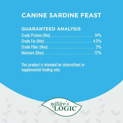 Show full view: Nature's Logic 100% Natural Canine Sardine Feast All Life Stages Grain-Free Wet Dog Food, 13.2-oz, case of 12 slide 7 of 10