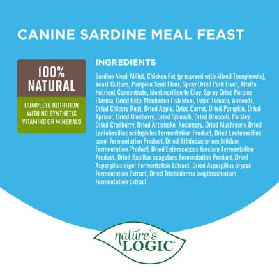 Show full view: Nature's Logic 100% Natural Canine Sardine Meal Feast All Life Stages Dry Dog Food, 4.4-lb bag slide 5 of 9