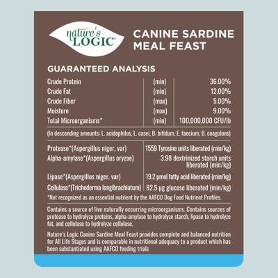 Show full view: Nature's Logic 100% Natural Canine Sardine Meal Feast All Life Stages Dry Dog Food, 4.4-lb bag slide 6 of 9