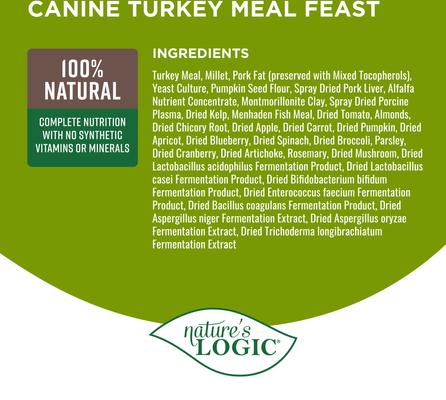 Show full view: Nature's Logic 100% Natural Canine Turkey Meal Feast All Life Stages Dry Dog Food, 25-lb bag slide 5 of 9