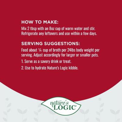 Show full view: Nature's Logic 100% Natural Dehydrated Beef Bone Broth Dog & Cat Food Topper, 6-oz tub slide 8 of 10