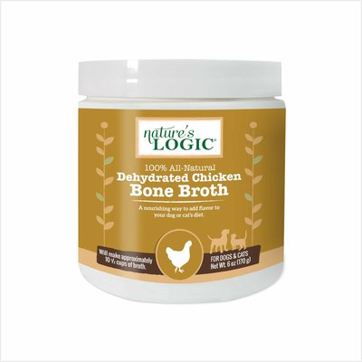 Nature's Logic Nature's Logic 100% Natural Dehydrated Chicken Bone Broth Dog & Cat Food Topper, 6-oz tub