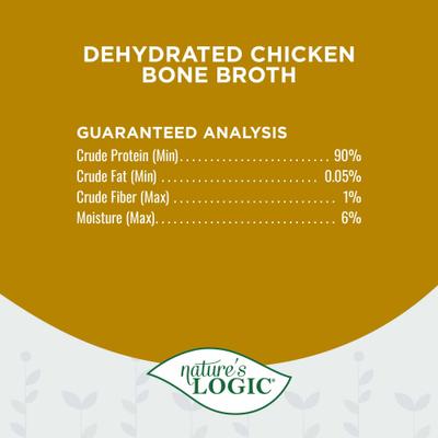 Show full view: Nature's Logic 100% Natural Dehydrated Chicken Bone Broth Dog & Cat Food Topper, 6-oz tub slide 7 of 10