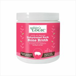Nature's Logic 100% Natural Dehydrated Pork Bone Broth Dog & Cat Food Topper, 6-oz tub