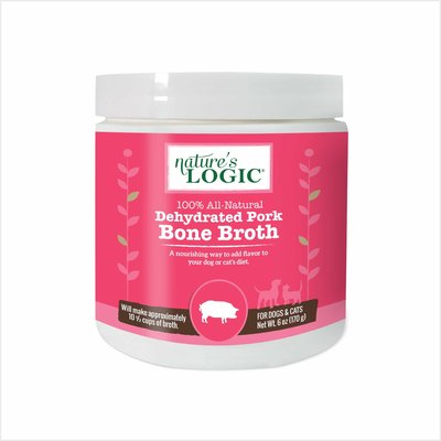 Nature's Logic Nature's Logic 100% Natural Dehydrated Pork Bone Broth Dog & Cat Food Topper, 6-oz tub