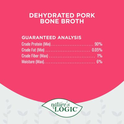 Show full view: Nature's Logic 100% Natural Dehydrated Pork Bone Broth Dog & Cat Food Topper, 6-oz tub slide 7 of 10