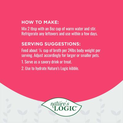 Show full view: Nature's Logic 100% Natural Dehydrated Pork Bone Broth Dog & Cat Food Topper, 6-oz tub slide 8 of 10