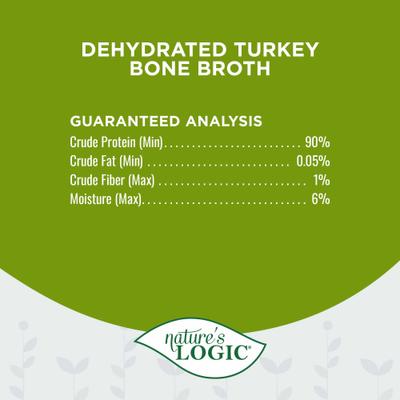 Show full view: Nature's Logic 100% Natural Dehydrated Turkey Bone Broth Dog & Cat Food Topper, 6-oz tub slide 7 of 10