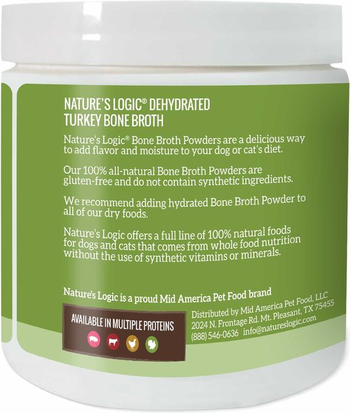 Nature's Logic 100% Natural Dehydrated Turkey Bone Broth Dog & Cat Food Topper
