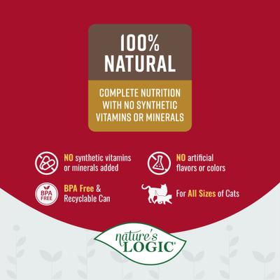 Show full view: Nature's Logic 100% Natural Feline Beef Feast Grain-Free Wet Cat Food, 5.5-oz, case of 24 slide 8 of 11