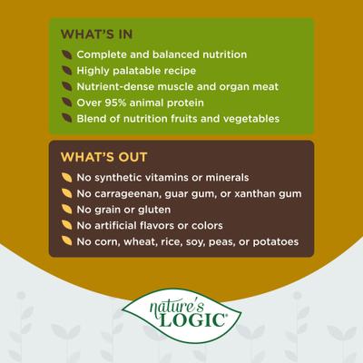 Show full view: Nature's Logic 100% Natural Feline Chicken Feast Grain-Free Wet Cat Food, 5.5-oz, case of 24 slide 5 of 11