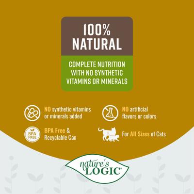 Show full view: Nature's Logic 100% Natural Feline Chicken Feast Grain-Free Wet Cat Food, 5.5-oz, case of 24 slide 8 of 11