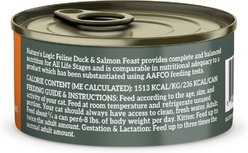 Nature's Logic 100% Natural Feline Duck & Salmon Recipe Grain-Free Wet Cat Food, 5.5-oz, case of 24 slide 2 of 8