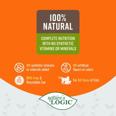 Show full view: Nature's Logic 100% Natural Feline Duck & Salmon Recipe Grain-Free Wet Cat Food, 5.5-oz, case of 24 slide 8 of 10