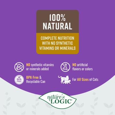 Show full view: Nature's Logic 100% Natural Feline Rabbit Feast Grain-Free Wet Cat Food, 5.5-oz, case of 24 slide 8 of 11