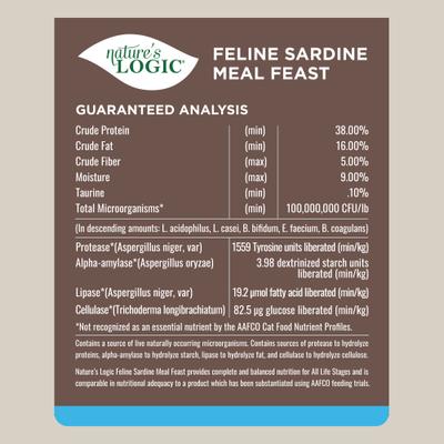 Show full view: Nature's Logic 100% Natural Feline Sardine Meal Feast All Life Stages Dry Cat Food, 3.3-lb bag slide 6 of 9