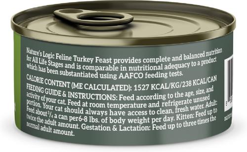 Show full view: Nature's Logic 100% Natural Feline Turkey Feast Grain-Free Wet Cat Food, 5.5-oz, case of 24 slide 4 of 11
