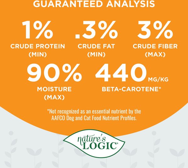 Show full view: Nature's Logic 100% Natural Pumpkin Purée Dog & Cat Food Supplement, 15-oz can, 12 pack slide 6 of 9