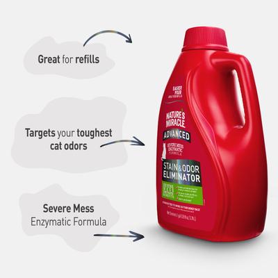 Show full view: Nature's Miracle Advanced Cat Enzymatic Stain Remover & Odor Eliminator, 1-gal bottle slide 4 of 11
