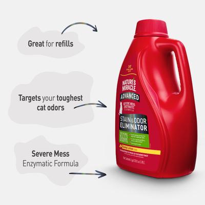 Show full view: Nature's Miracle Advanced Cat Stain & Odor Eliminator, 128-fl oz bottle, Sunny Lemon Scent slide 3 of 11