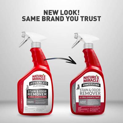 Show full view: Nature's Miracle Advanced Platinum Cat Stain & Odor Remover & Virus Disinfectant, 32-fl oz bottle slide 4 of 11