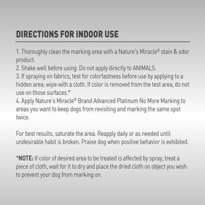 Show full view: Nature's Miracle Advanced Platinum No More Marking Pet Stain & Odor Remover, 128-fl oz bottle slide 3 of 12