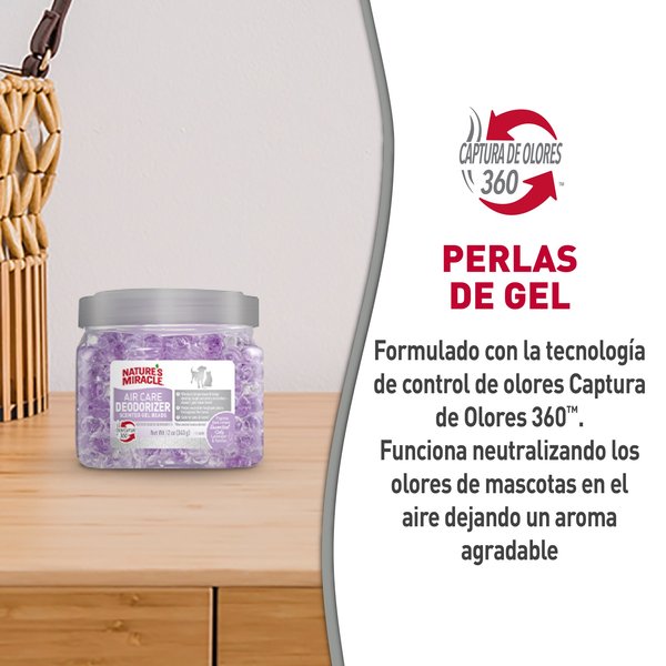 Show full view: Nature's Miracle Air Care Lavender Vanilla Gel Beads Dog, Cat & Small Pet Deodorizer, 12-oz jar slide 4 of 10