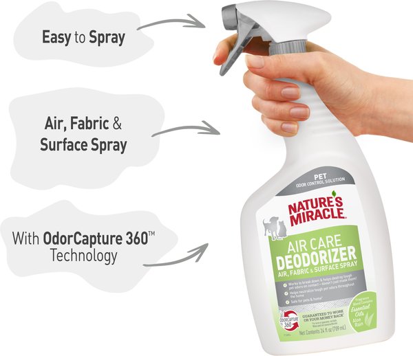 Show full view: Nature's Miracle Air, Fabric & Surface Pet Deodorizer Spray, 24-fl oz bottle, Aloe Rain Scent slide 5 of 11