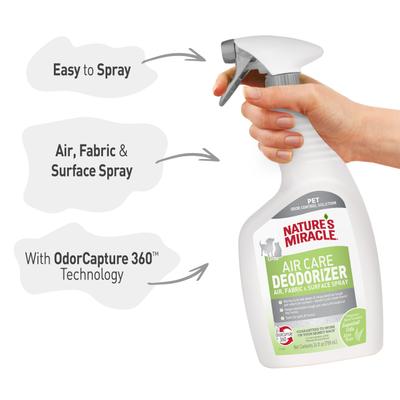 Show full view: Nature's Miracle Air, Fabric & Surface Pet Deodorizer Spray, 24-fl oz bottle, Aloe Rain Scent slide 6 of 12