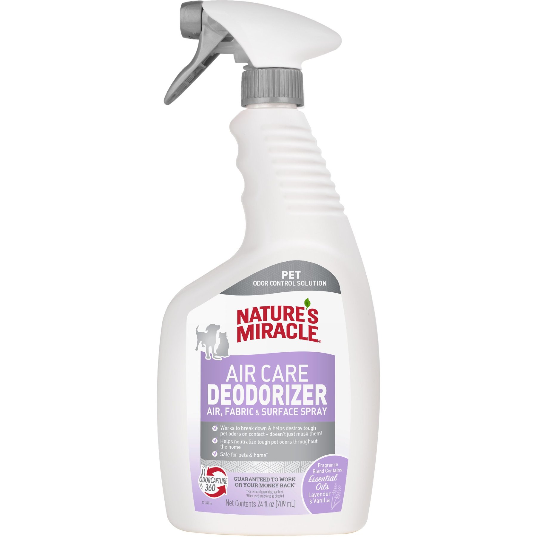 Nature's Miracle Air, Fabric & Surface Pet Deodorizer Spray, 24-fl oz bottle, Lavender & Vanilla Scent