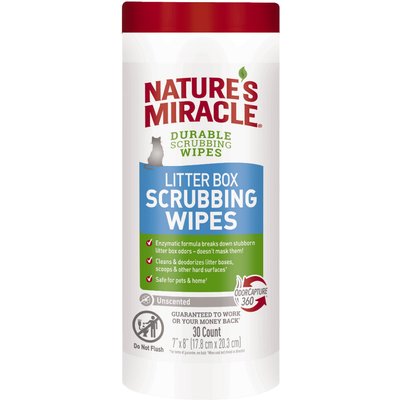 Nature's Miracle Nature's Miracle Cat Litter Box Scrubbing Wipes, 30 count