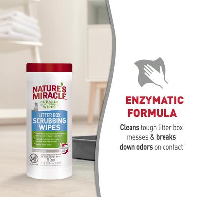 Show full view: Nature's Miracle Cat Litter Box Scrubbing Wipes, 30 count slide 9 of 12