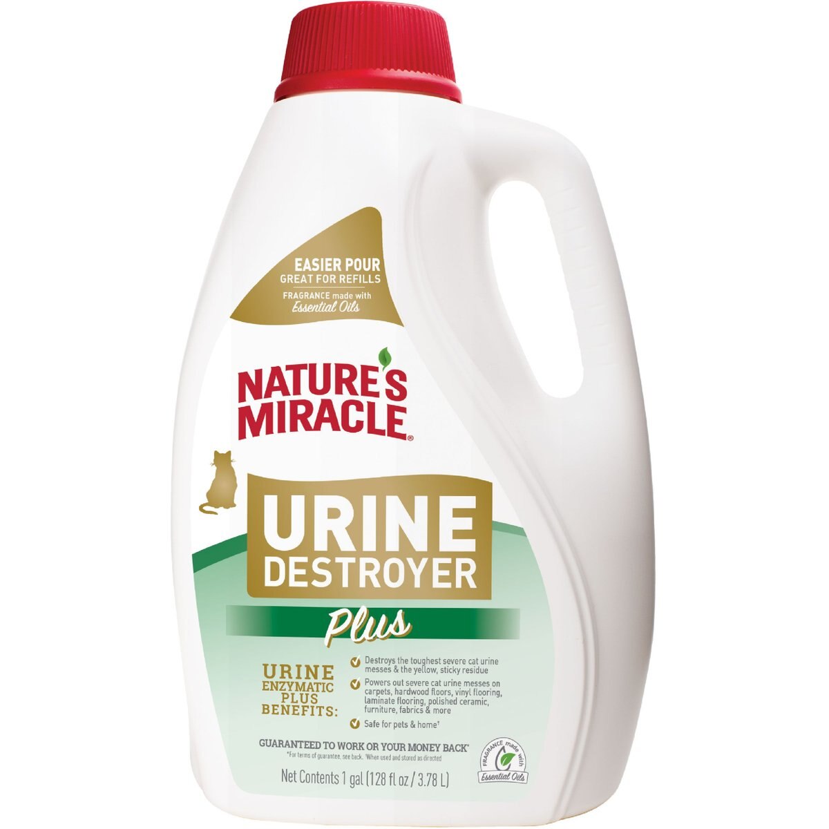 Nature's Miracle Cat Urine Destroyer Plus Enzymatic Formula Stain Remover, 1-gal bottle