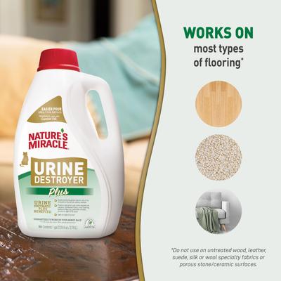 Show full view: Nature's Miracle Cat Urine Destroyer Plus Enzymatic Formula Stain Remover, 1-gal bottle slide 5 of 11