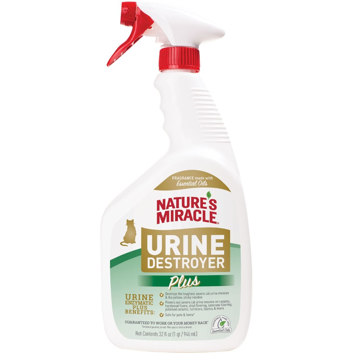 Nature's Miracle Cat Urine Destroyer Plus Enzymatic Formula Stain Remover, 32-fl oz bottle