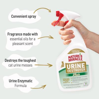 Show full view: Nature's Miracle Cat Urine Destroyer Plus Enzymatic Formula Stain Remover, 32-fl oz bottle slide 5 of 11