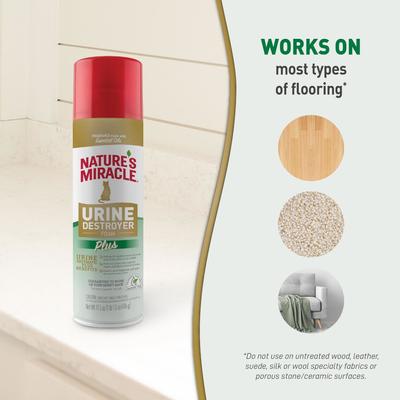 Show full view: Nature's Miracle Cat Urine Destroyer Plus Enzymatic Stain Remover Foam Aerosol Spray, 17.5-fl oz bottle slide 8 of 13